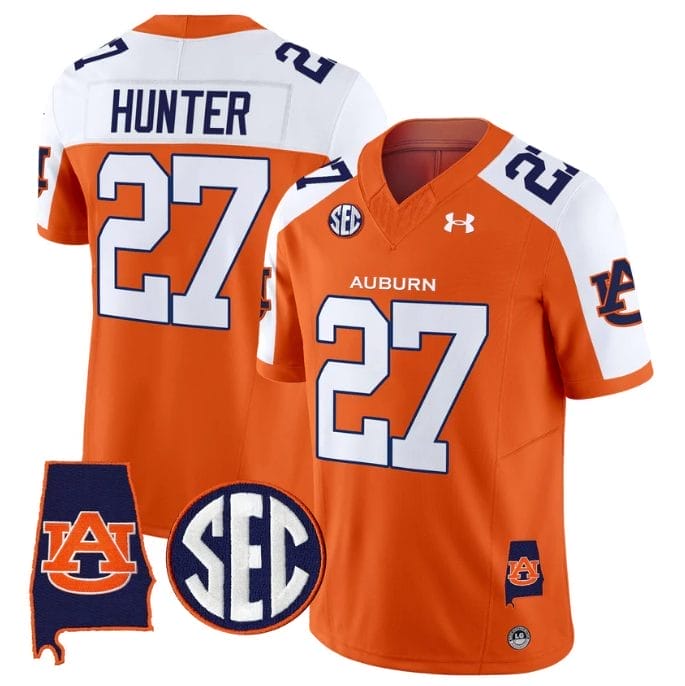 Jarquez Hunter Jersey #27 Auburn Tigers 2025 Alabama Patch Stitched 3 Jarquez Hunter Jersey #27 Auburn Tigers 2025 Alabama Patch Stitched - Image 3