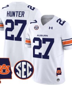 Alternative view of Jarquez Hunter Jersey #27 Auburn Tigers 2025 Alabama Patch Stitched