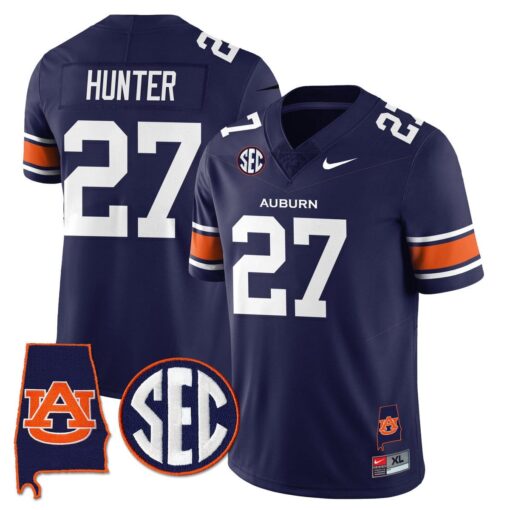 Jarquez Hunter Jersey #27 Auburn Tigers Alabama Patch Vapor Stitched - Image 3