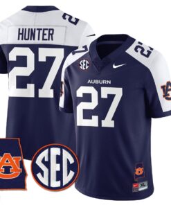 Jarquez Hunter Jersey #27 Auburn Tigers Alabama Patch Vapor Stitched