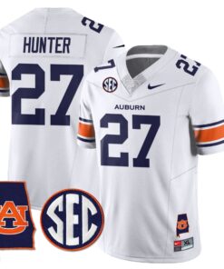 Alternative view of Jarquez Hunter Jersey #27 Auburn Tigers Alabama Patch Vapor Stitched