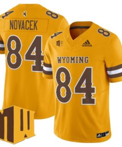 Jay Novacek Jersey 84 Wyoming Cowboys 2025 Vapor Limited Stitched Gold