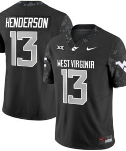 Alternative view of Jaylen Henderson Jersey #13 West Virginia Mountaineers 2025 Stitched