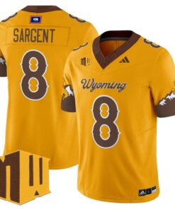 Jaylen Sargent Jersey 8 Wyoming Cowboys 2025 Vapor Limited Stitched Gold Limited