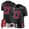 Jaylen Waddle Jersey 7 Alabama 2021 CFP Championship Alabama Map Black