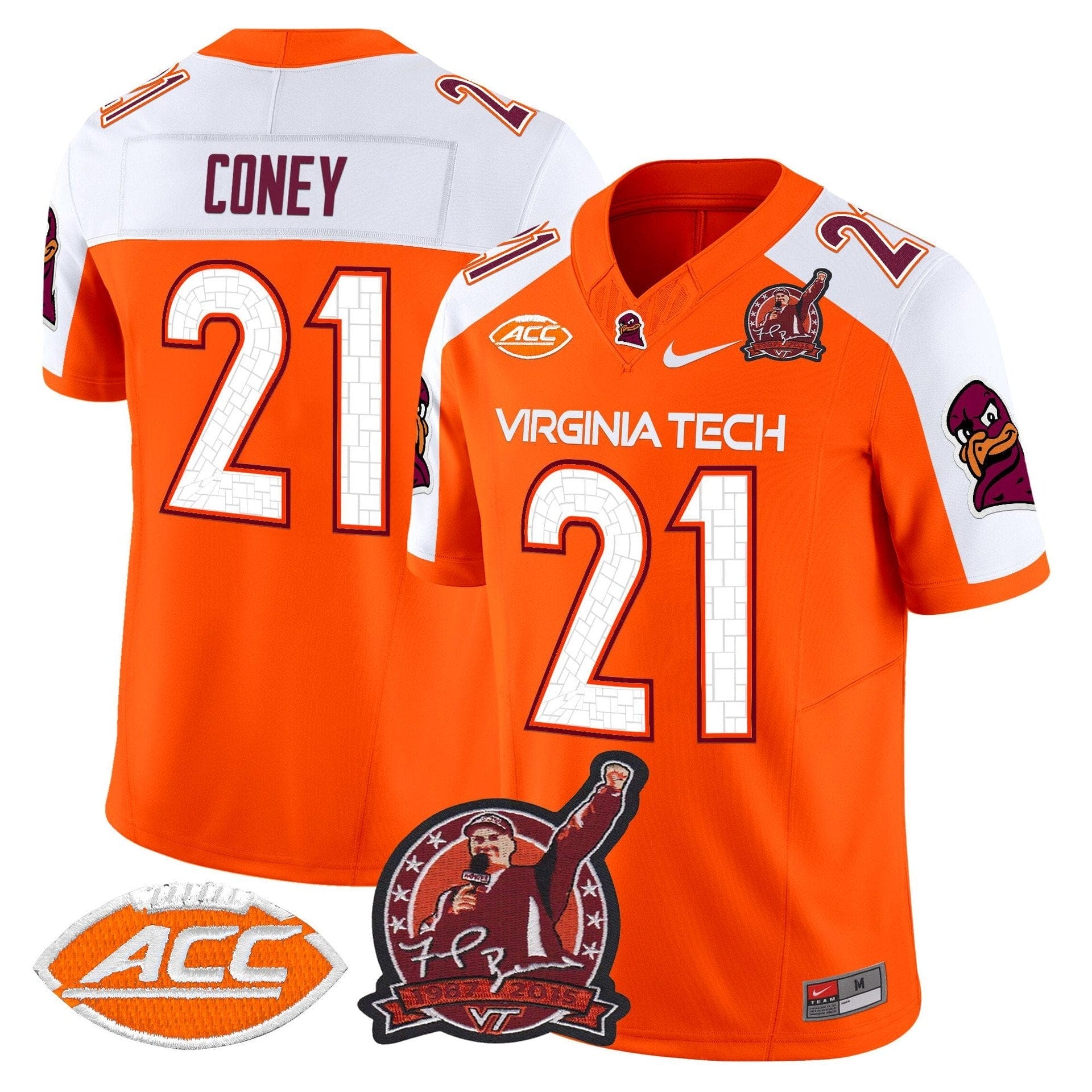Jeremiah Coney Jersey #21 Virginia Tech Hokies Coach Frank Beamer 2025 4 Jeremiah Coney Jersey #21 Virginia Tech Hokies Coach Frank Beamer 2025 - Image 4
