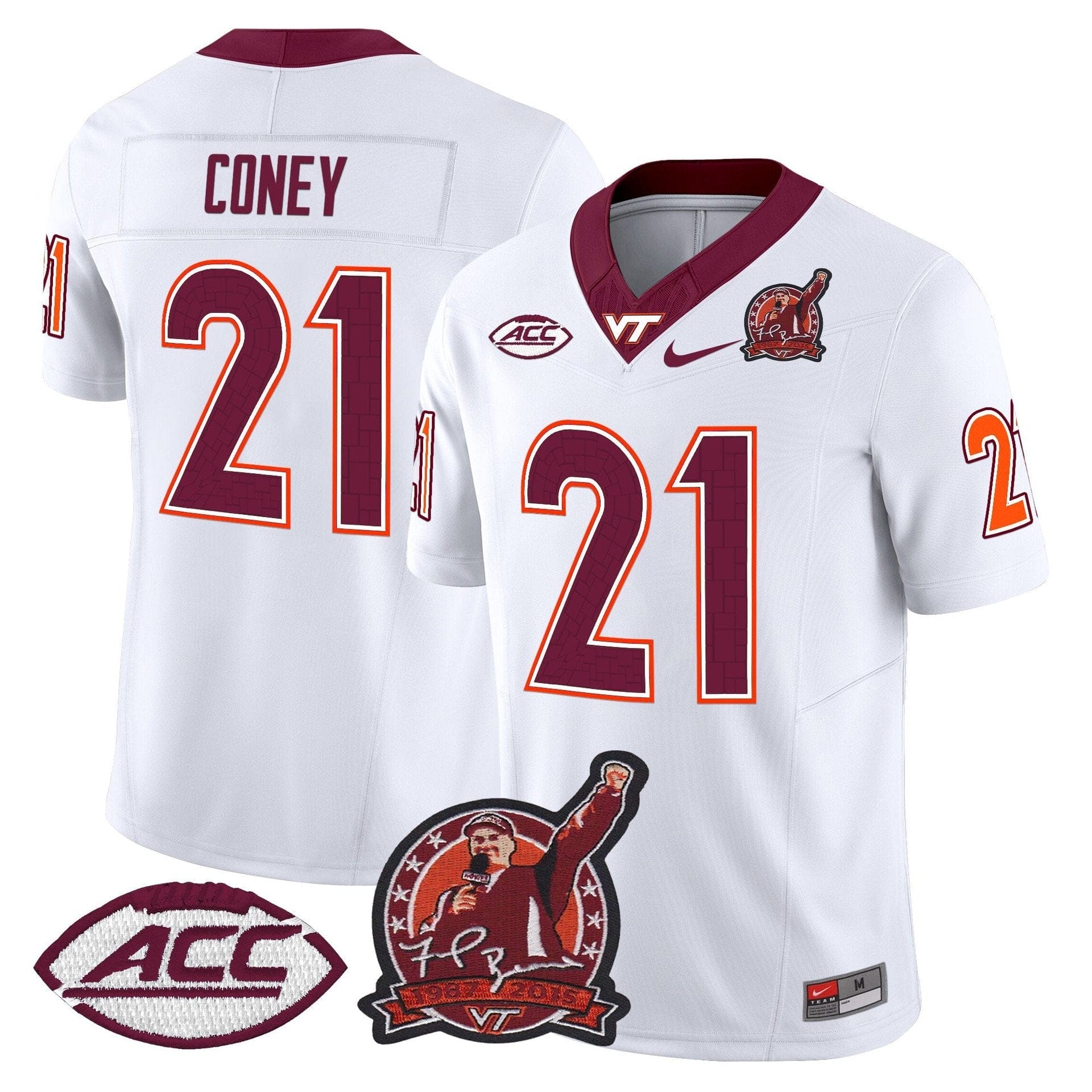 Jeremiah Coney Jersey #21 Virginia Tech Hokies Coach Frank Beamer 2025 1 Jeremiah Coney Jersey #21 Virginia Tech Hokies Coach Frank Beamer 2025