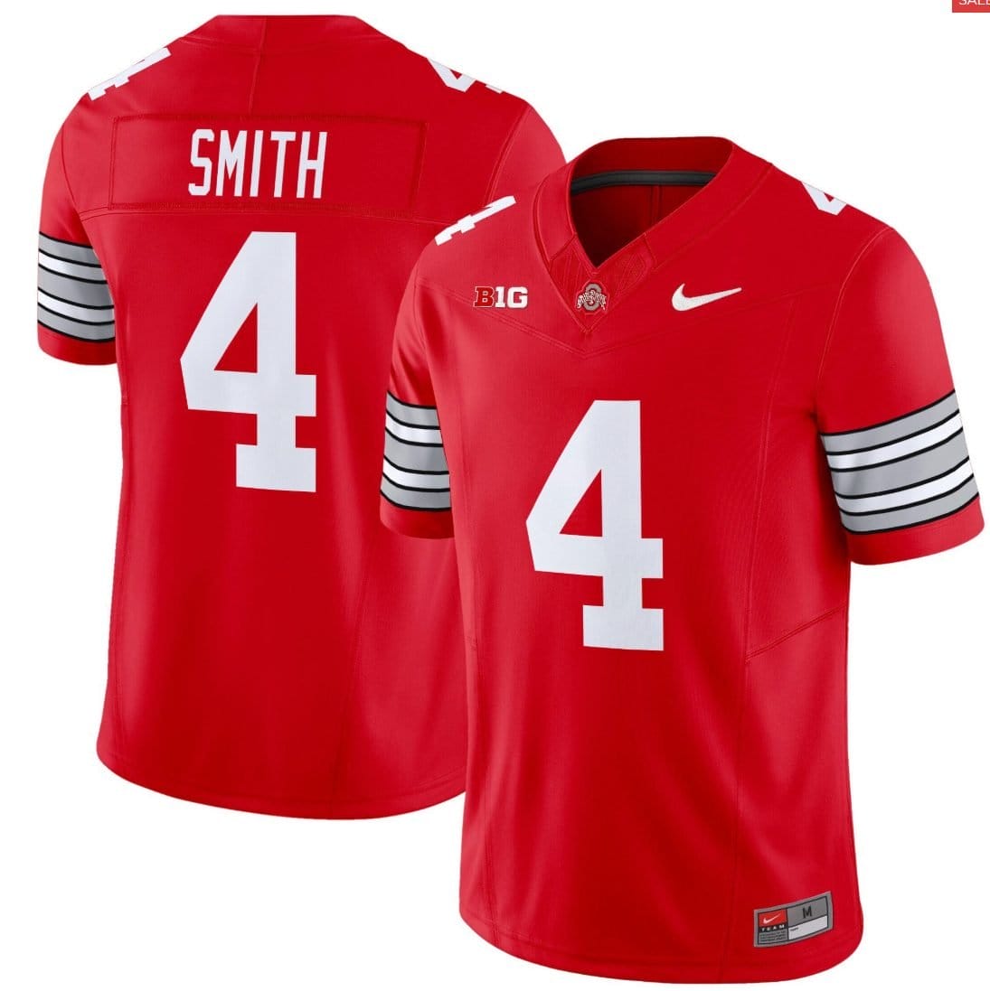 Jeremiah Smith Jersey #4 Ohio State Heritage Stripe 2025-26 Stitched - Image 3
