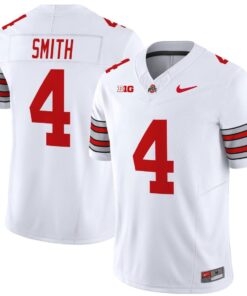 Alternative view of Jeremiah Smith Jersey #4 Ohio State Heritage Stripe 2025-26 Stitched