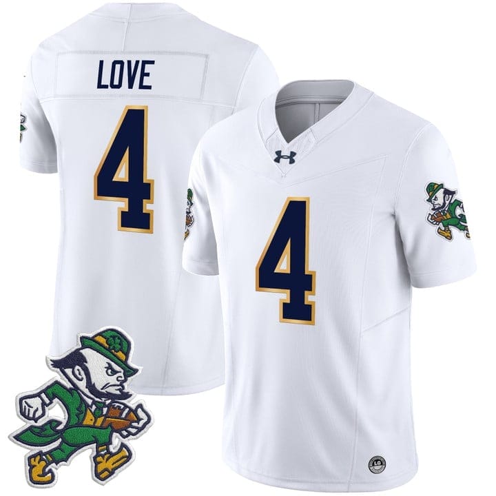 Jeremiyah Love Jersey #4 Notre Dame 2025 Gridiron Leprechaun Edition