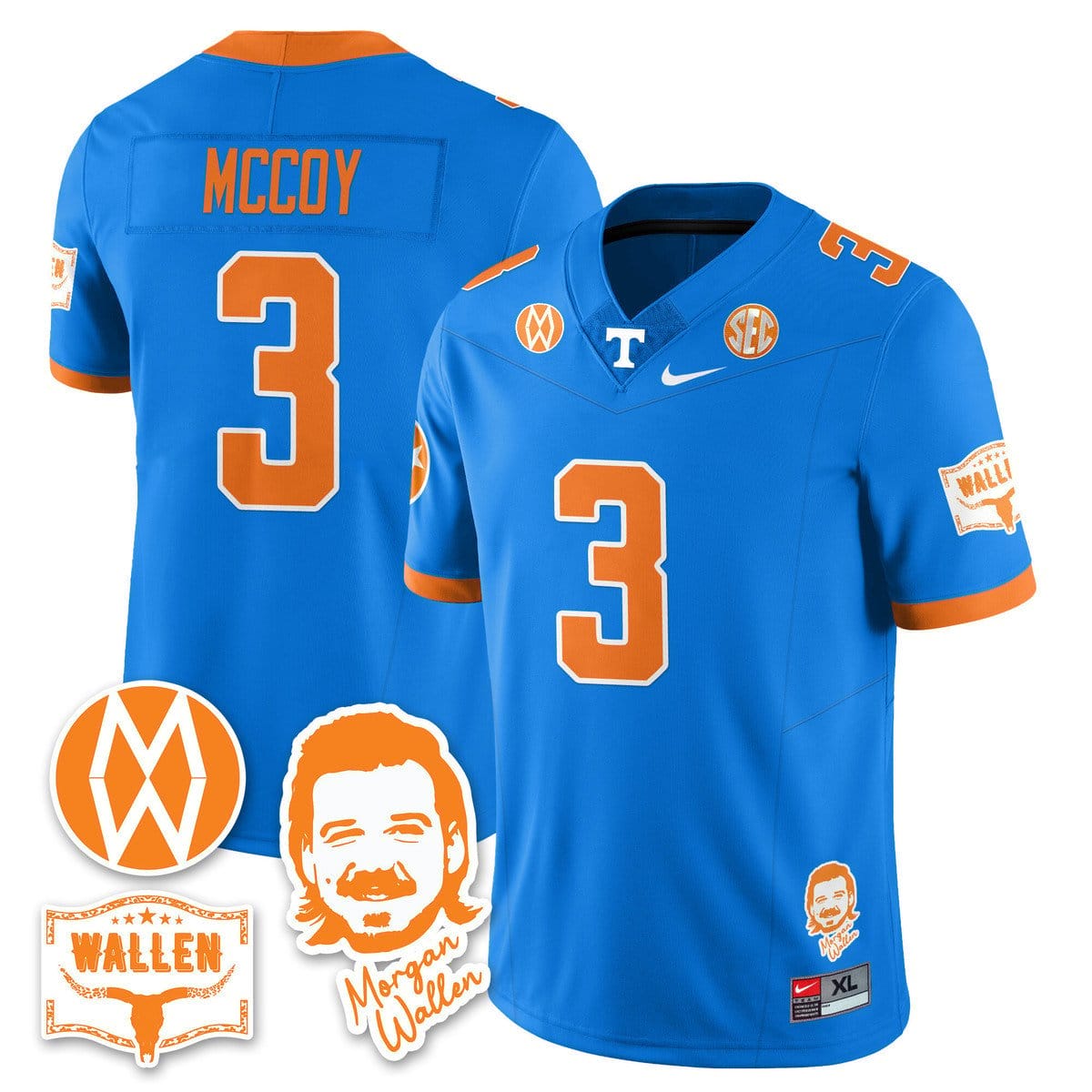 Jermod McCoy Jersey #3 Tennessee Vols Morgan Wallen 2025 Stitched - Image 4