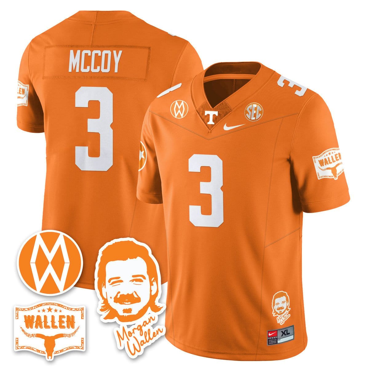 Jermod McCoy Jersey #3 Tennessee Vols Morgan Wallen 2025 Stitched - Image 5