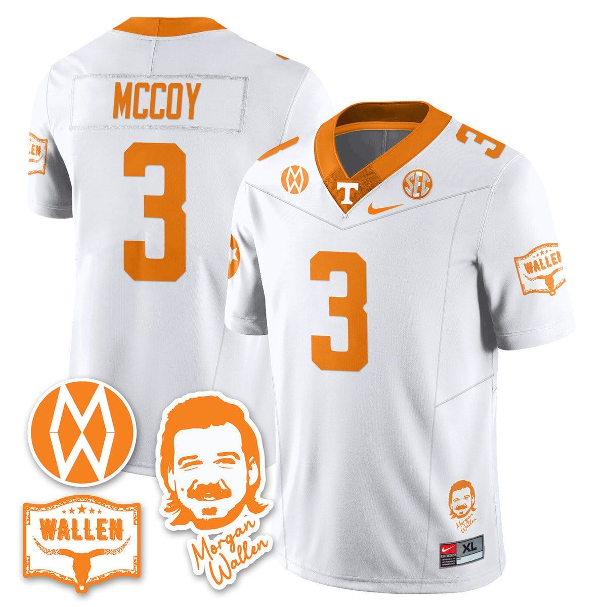 Jermod McCoy Jersey #3 Tennessee Vols Morgan Wallen 2025 Stitched - Image 2