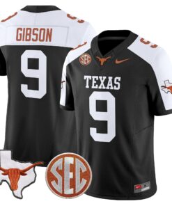 Jerrick Gibson Jersey 9 Texas Longhorns 2025 State Map SEC Patch Black Alter d2fed099 f6b3 4fa9 b7e0 d71aac05806f