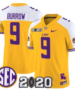 Alternative view of Joe Burrow Jersey #9 LSU Tigers 2020 National Champions Stitched