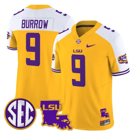 Joe Burrow Jersey #9 LSU Tigers 2025 Louisiana Patch Stitched - Image 3