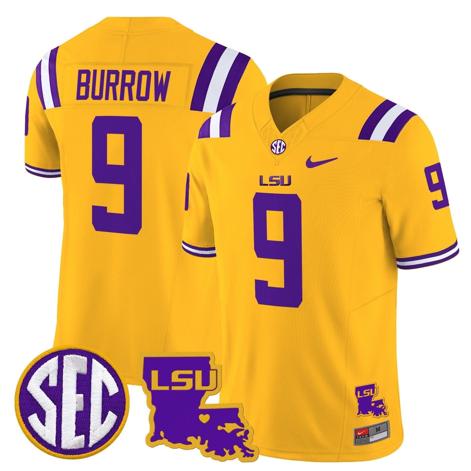 Joe Burrow Jersey #9 LSU Tigers 2025 Louisiana Patch Stitched 1 Joe Burrow Jersey #9 LSU Tigers 2025 Louisiana Patch Stitched