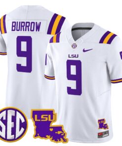 Alternative view of Joe Burrow Jersey #9 LSU Tigers 2025 Louisiana Patch Stitched
