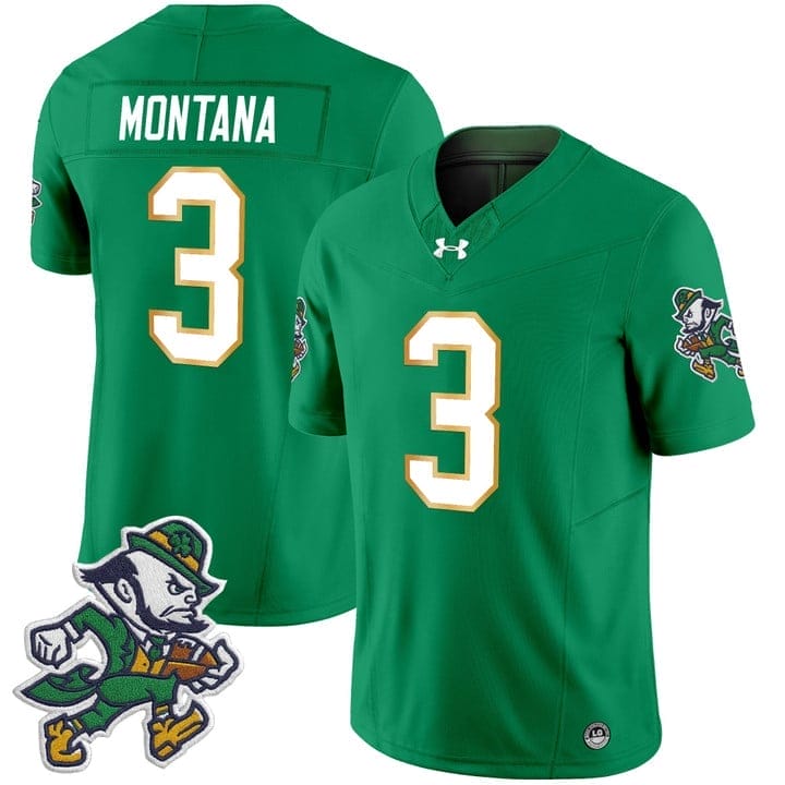 Joe Montana Jersey #3 Notre Dame 2025 Gridiron Leprechaun Edition 3 Joe Montana Jersey #3 Notre Dame 2025 Gridiron Leprechaun Edition - Image 3