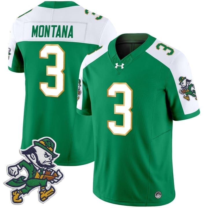 Joe Montana Jersey #3 Notre Dame 2025 Gridiron Leprechaun Edition 2 Joe Montana Jersey #3 Notre Dame 2025 Gridiron Leprechaun Edition - Image 2