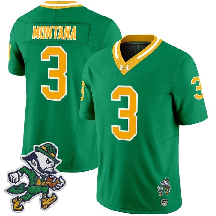 Joe Montana Jersey #3 Notre Dame 2025 Gridiron Leprechaun Edition 5 Joe Montana Jersey #3 Notre Dame 2025 Gridiron Leprechaun Edition - Image 5