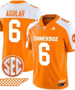 Joey Aguilar Jersey 6 Tennessee Vols Rebrand 2026 Checkerboard Orange ALter