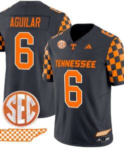 Joey Aguilar Jersey 6 Tennessee Vols Rebrand 2026 Checkerboard Smokey Grey