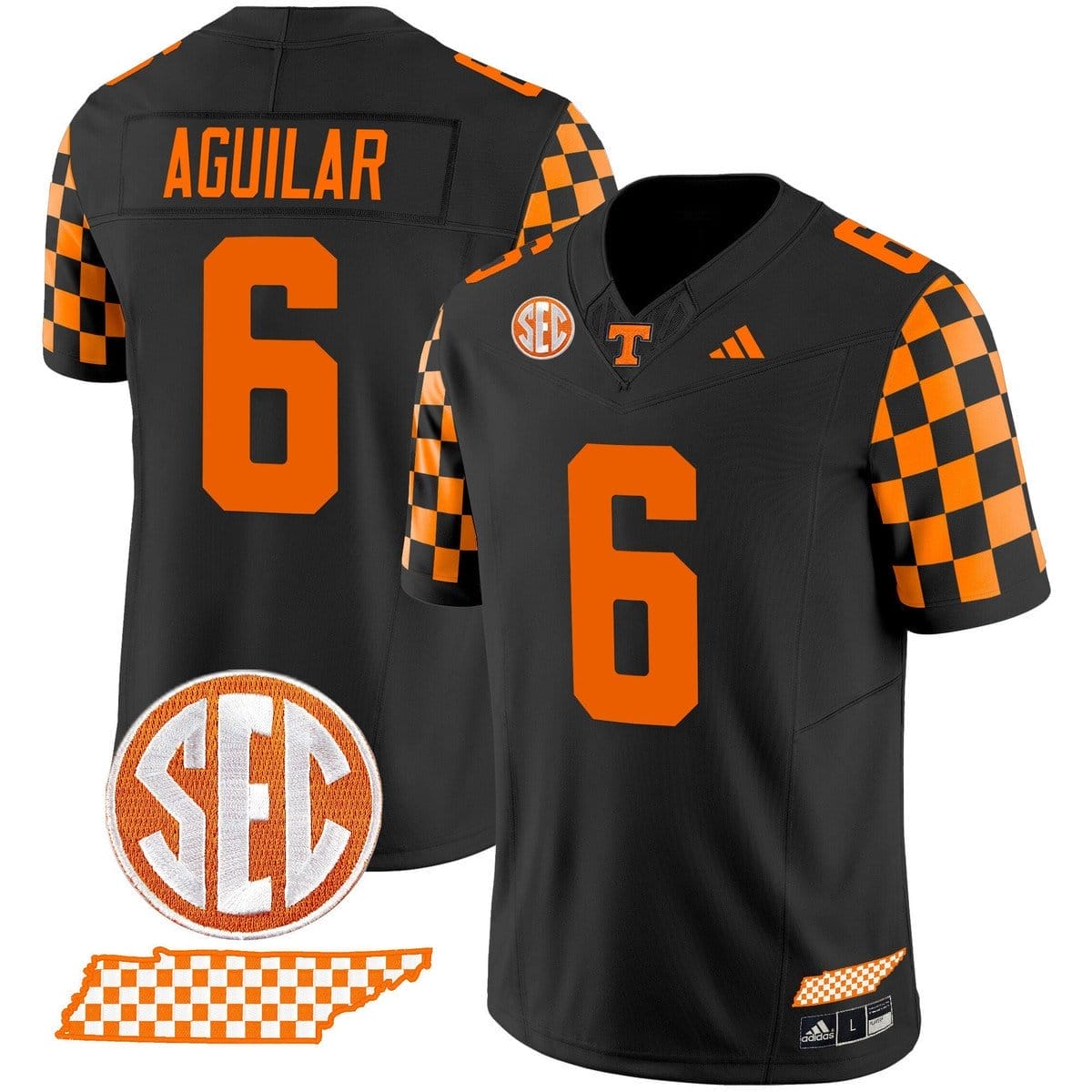 Joey Aguilar Jersey #6 Tennessee Vols Rebrand 2026 Checkerboard