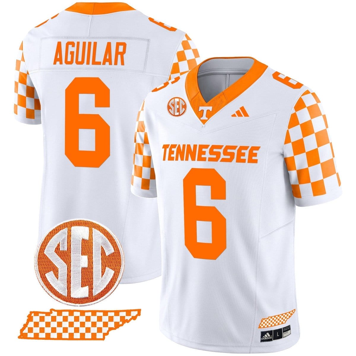 Joey Aguilar Jersey #6 Tennessee Vols Rebrand 2026 Checkerboard - Image 2