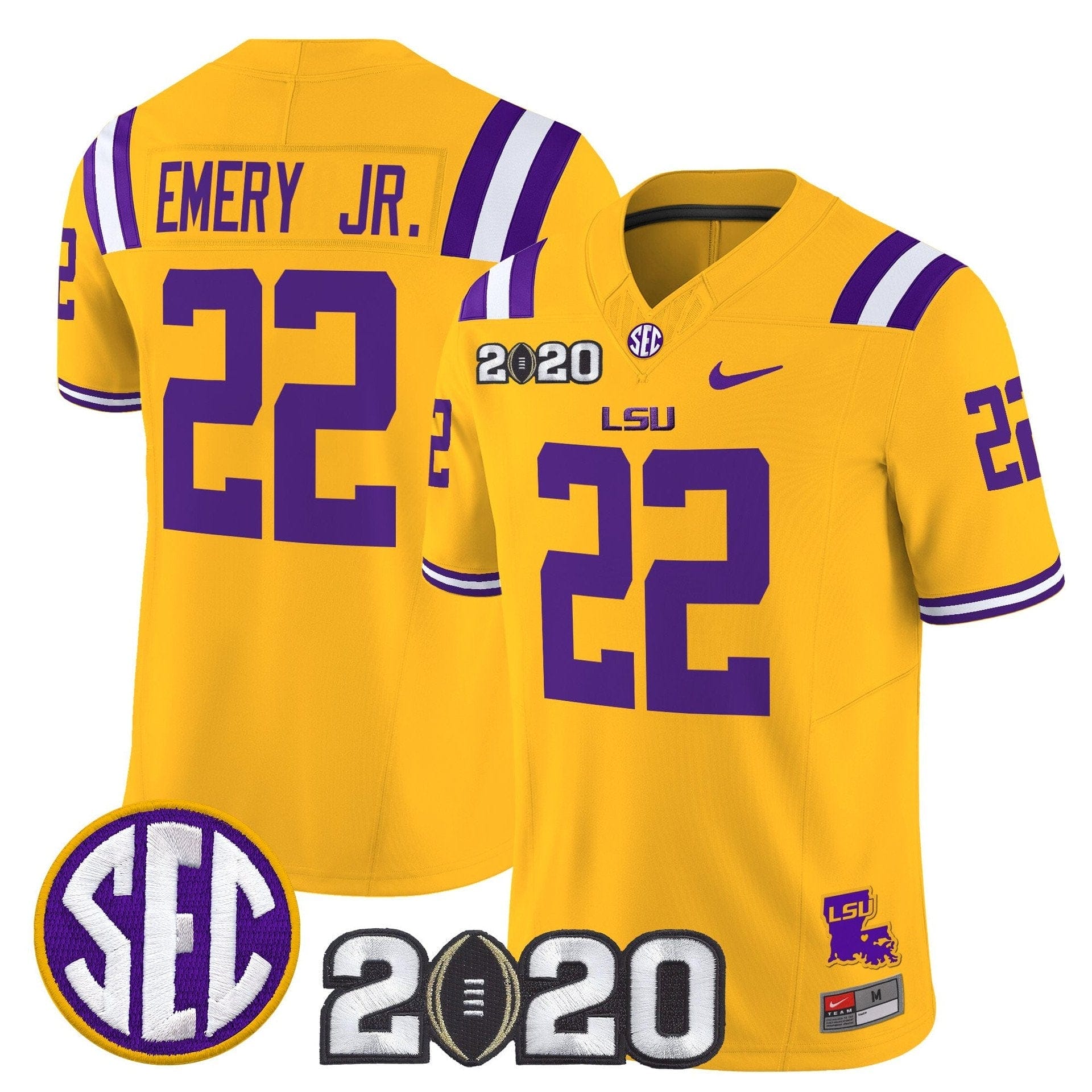 John Emery Jr Jersey #22 LSU Tigers 2020 National Champions Stitched - Image 3
