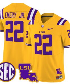 John Emery Jr Jersey #22 LSU Tigers 2025 Louisiana Patch Stitched