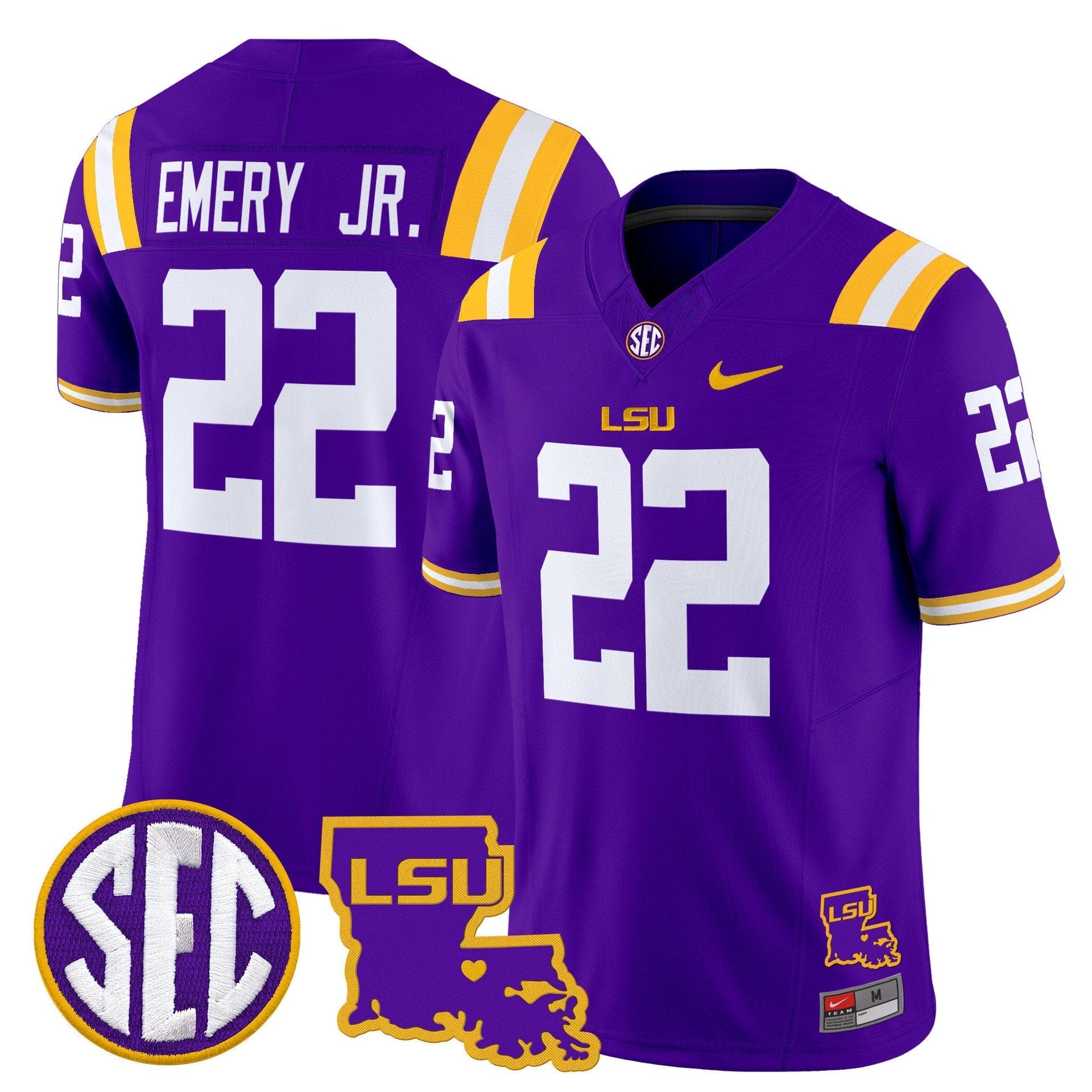 John Emery Jr Jersey #22 LSU Tigers 2025 Louisiana Patch Stitched 5 John Emery Jr Jersey #22 LSU Tigers 2025 Louisiana Patch Stitched - Image 5