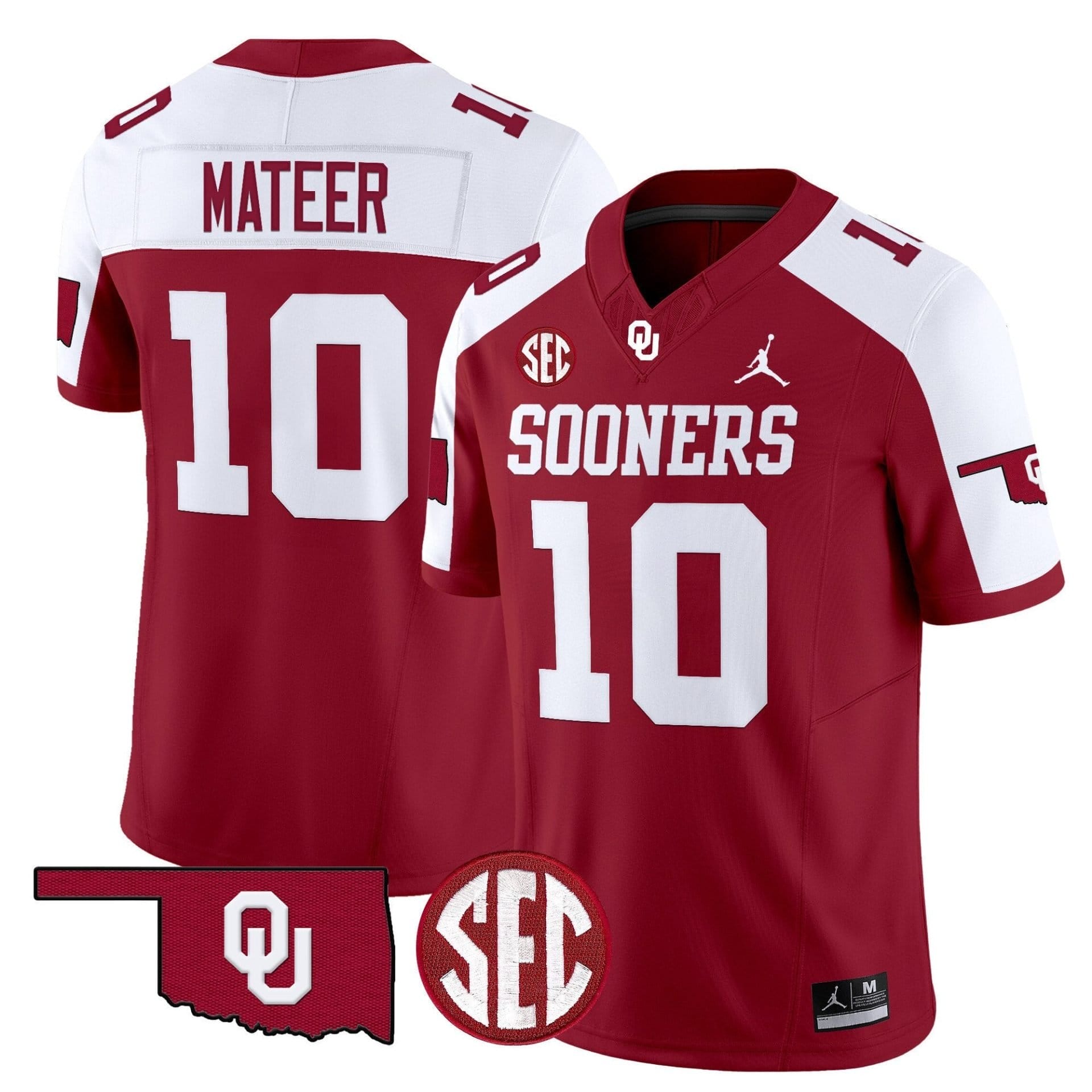 John Mateer Jersey #10 Oklahoma Sooners 2025 Vapor Limited Stitched - Image 2
