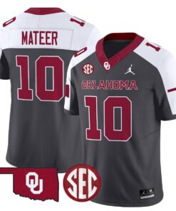 John Mateer Jersey 10 Oklahoma Sooners 2025 Vapor Limited Stitched Special