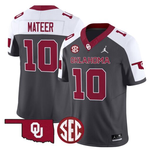 John Mateer Jersey #10 Oklahoma Sooners 2025 Vapor Limited Stitched - Image 5
