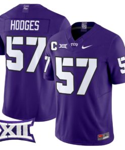 Johnny Hodges Jersey 57 TCU Horned Frogs 2025 Vapor Limited Stitched Purple
