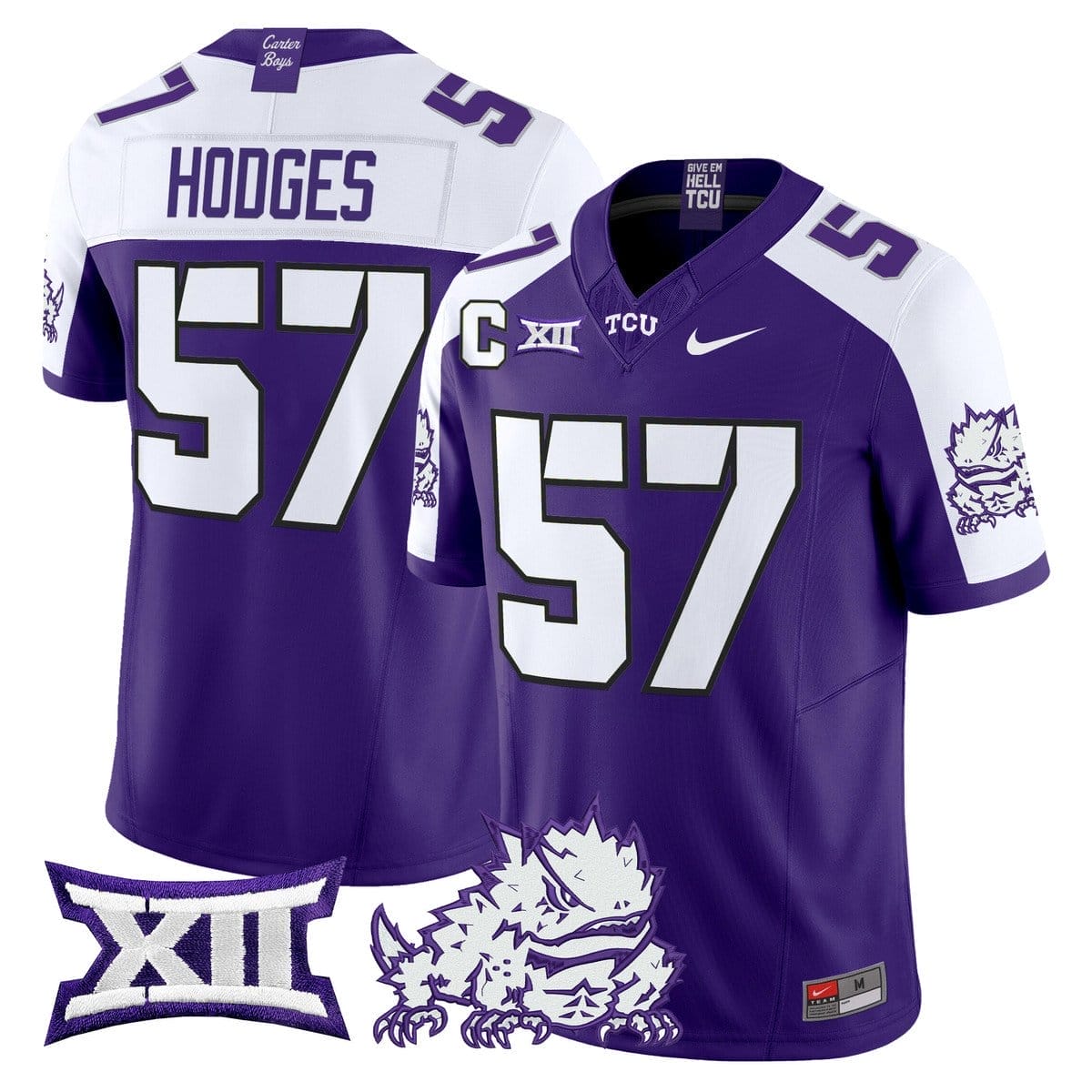 Johnny Hodges Jersey #57 TCU Horned Frogs 2025 Vapor Limited Stitched 4 Johnny Hodges Jersey #57 TCU Horned Frogs 2025 Vapor Limited Stitched - Image 4