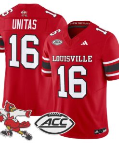 Johnny Unitas Jersey 16 Louisville Cardinals 1980s Throwback Stitched Red