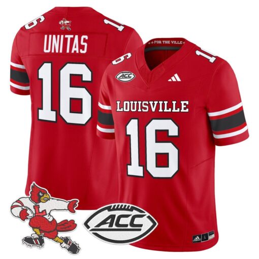 Johnny Unitas Jersey #16 Louisville Cardinals 1980s Throwback Stitched - Image 5