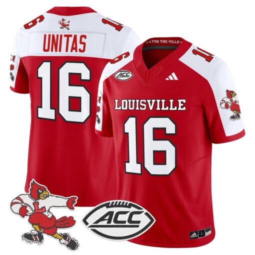 Johnny Unitas Jersey #16 Louisville Cardinals 1980s Throwback Stitched - Image 4