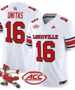 Johnny Unitas Jersey 16 Louisville Cardinals 1980s Throwback Stitched White 506fa055 1830 42de a7fc 658c2d46ad81