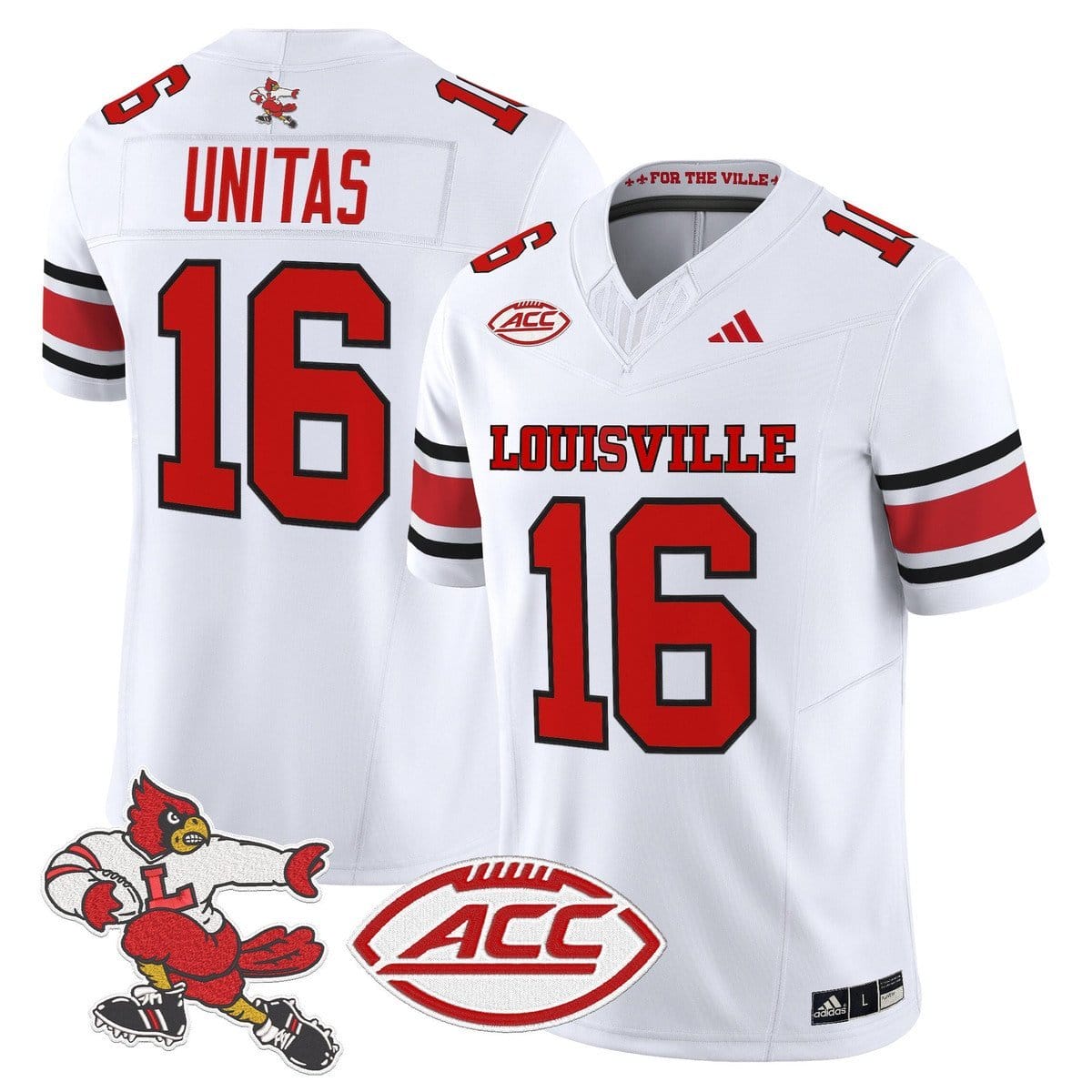 Johnny Unitas Jersey #16 Louisville Cardinals 1980s Throwback Stitched 2 Johnny Unitas Jersey #16 Louisville Cardinals 1980s Throwback Stitched - Image 2