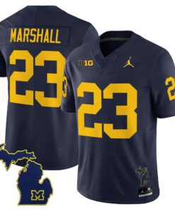 Jordan Marshall Jersey 23 Michigan Wolverines 2025 Limited V2 Stitched Navy