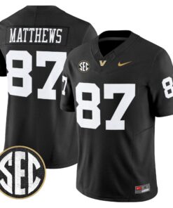 Jordan Matthews Jersey #87 Vanderbilt Commodores 2025 Limited Stitched