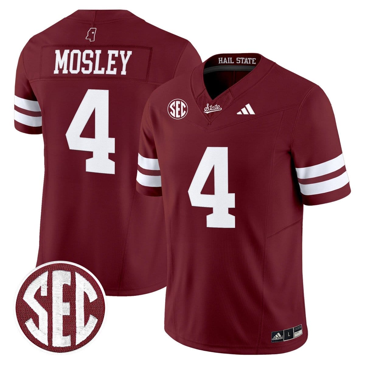 Jordan Mosley Jersey #4 Mississippi State Bulldogs Dark Mode Stitched - Image 5