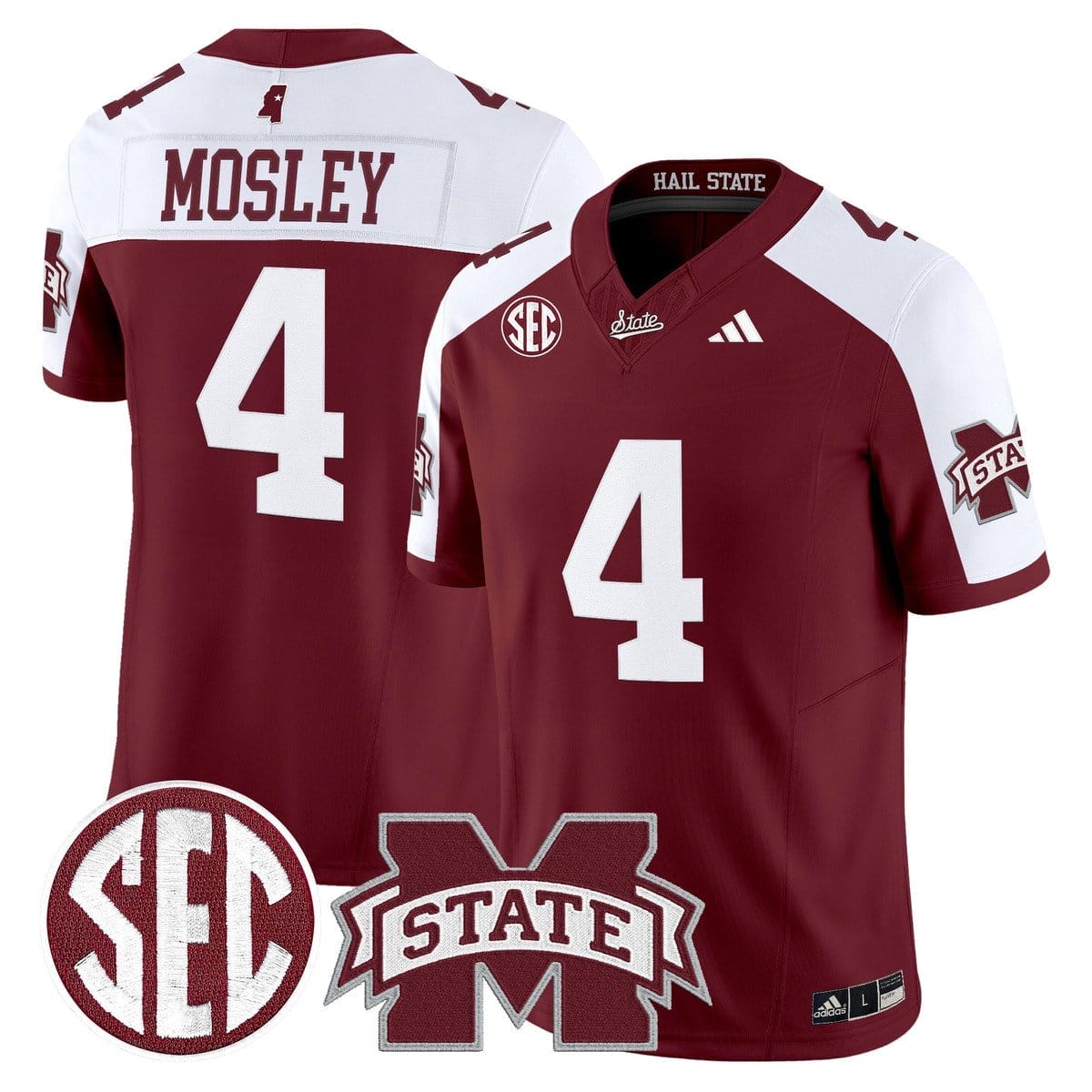 Jordan Mosley Jersey #4 Mississippi State Bulldogs Dark Mode Stitched - Image 4