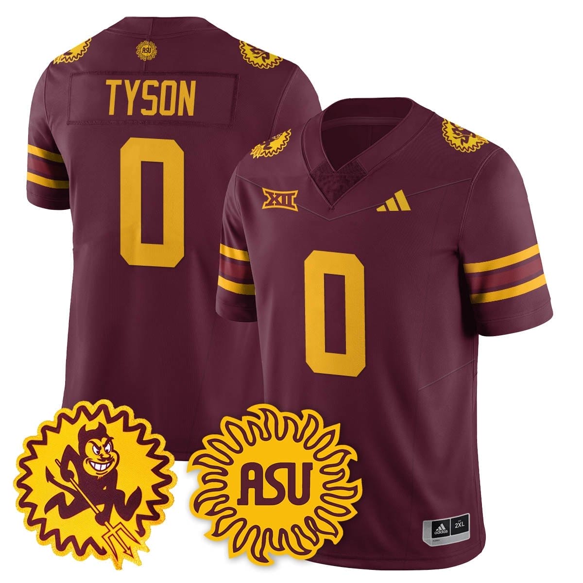 Jordyn Tyson Jersey #0 Arizona State Sun Devils 1975 Throwback Stitched - Image 4