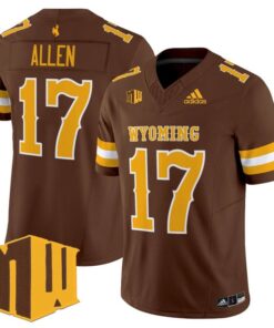 Josh Allen Jersey 17 Wyoming Cowboys 2025 Vapor Limited Stitched Brown