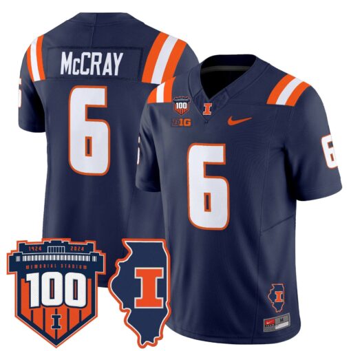 Josh McCray Jersey #6 Illinois Fighting 100th Memorial Stadium - Image 3