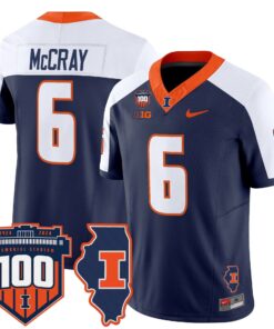 Josh McCray Jersey #6 Illinois Fighting 100th Memorial Stadium